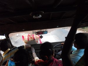 The view from the middle seat. 