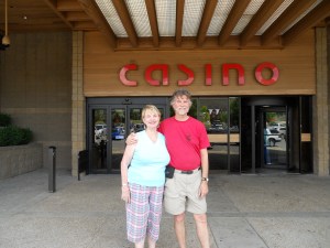 In front of a Casino in Jackpot, Nevada